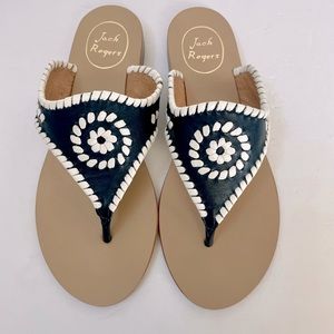 Jack Rogers Blair Navy/White Slip On Sandals Size 7